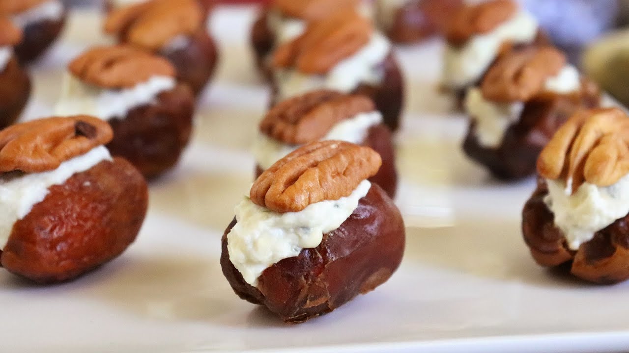 dátil relleno de queso Philadelphia y nueces