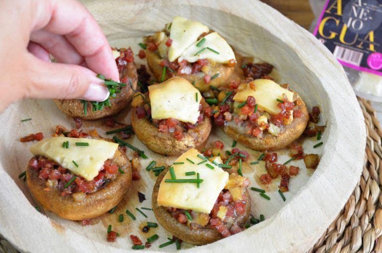 Cómo hacer unos champiñones rellenos de jamón ibérico en 20 minutos
