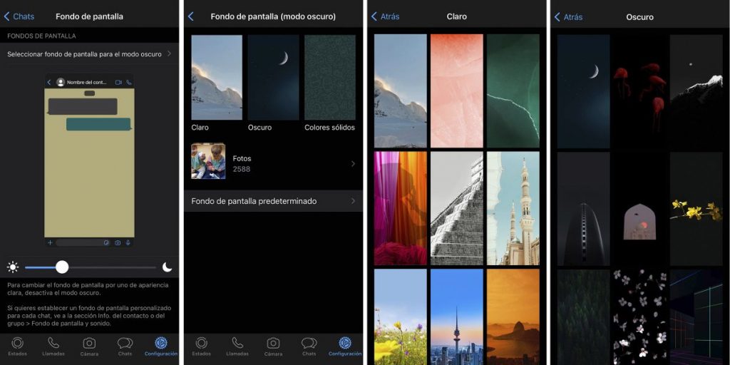 Fondos de pantalla en WhatsApp