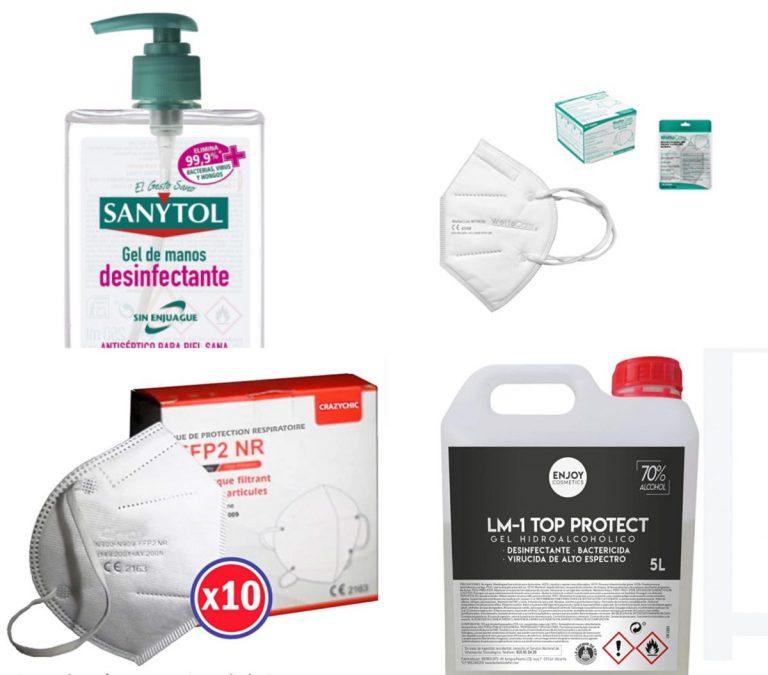 Geles hidroalcohólicos y mascarillas FFP2 de oferta hoy en Amazon
