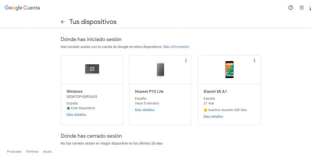 Así puedes saber los dispositivos que usan tu cuenta de Google 215 dispositivos