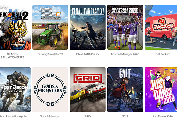 Catálogo de juegos de Google Stadia