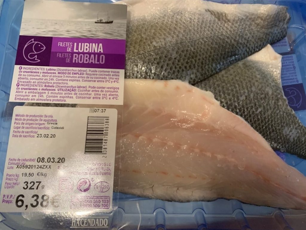 La lubina pescados mercurio