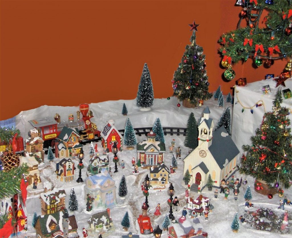 Decora el pasillo con un pueblo navideño