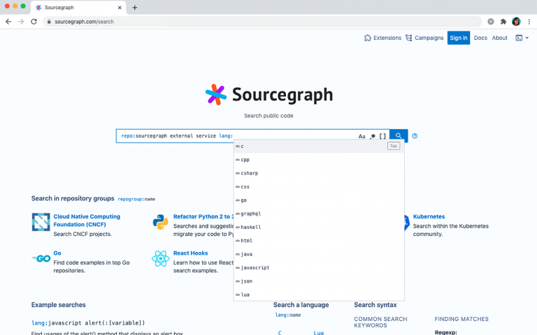 Qué es Sourcegraph