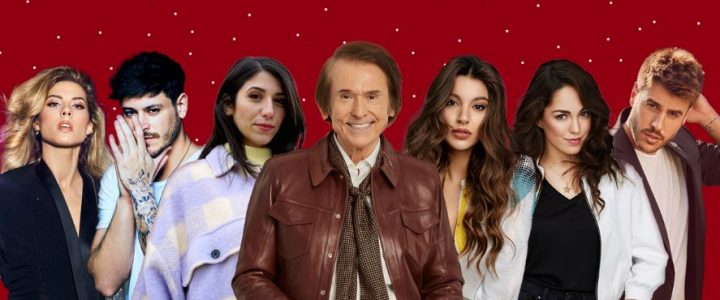 Raphael Contigo todo el año es Navidad  artistas Bely Basarte, Cepeda, Ana Guerra, Miriam Rodríguez, María Parrado y Antonio José