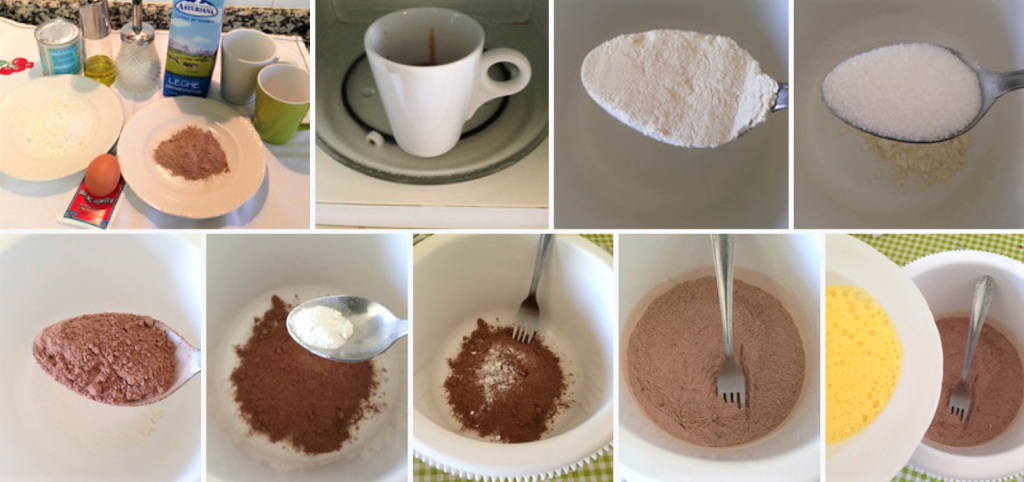 Elaboración del bizcocho en el microondas