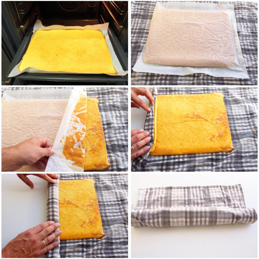 Preparación del relleno del brazo de gitano
