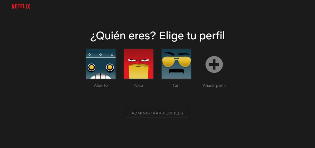 Los perfiles disponibles en Netflix
