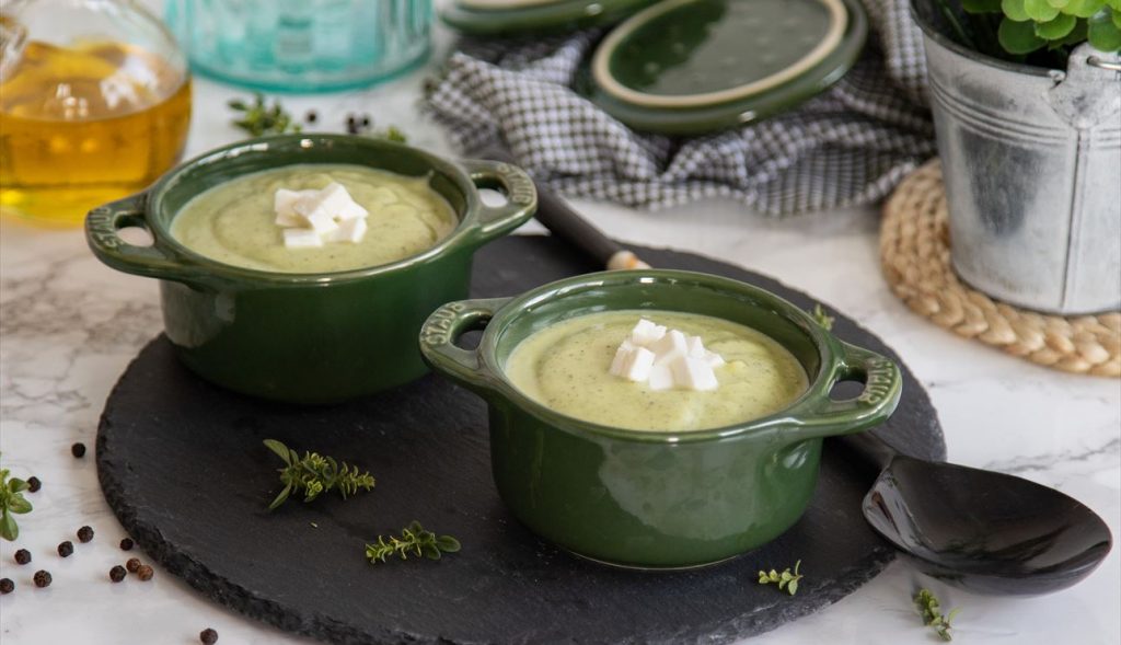 Crema de calabacín con queso crema