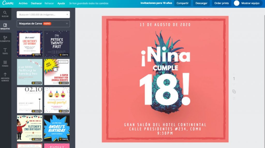 Crea invitaciones virtuales para el cumpleaños