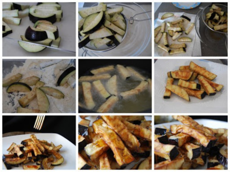 elaboración de las berenjenas