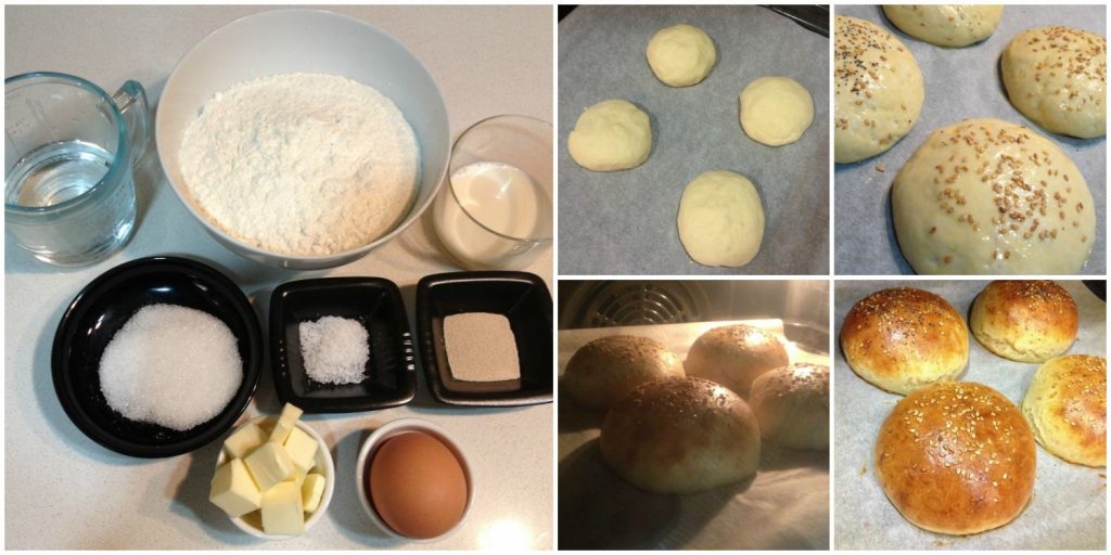 ingredientes de los panecillos de hamburguesa 