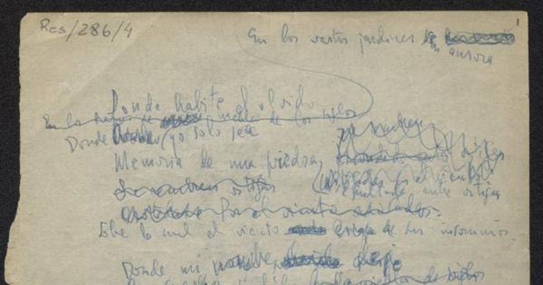 El manuscrito 'Donde habite el olvido' de Luis Cernuda llega a la Biblioteca Nacional