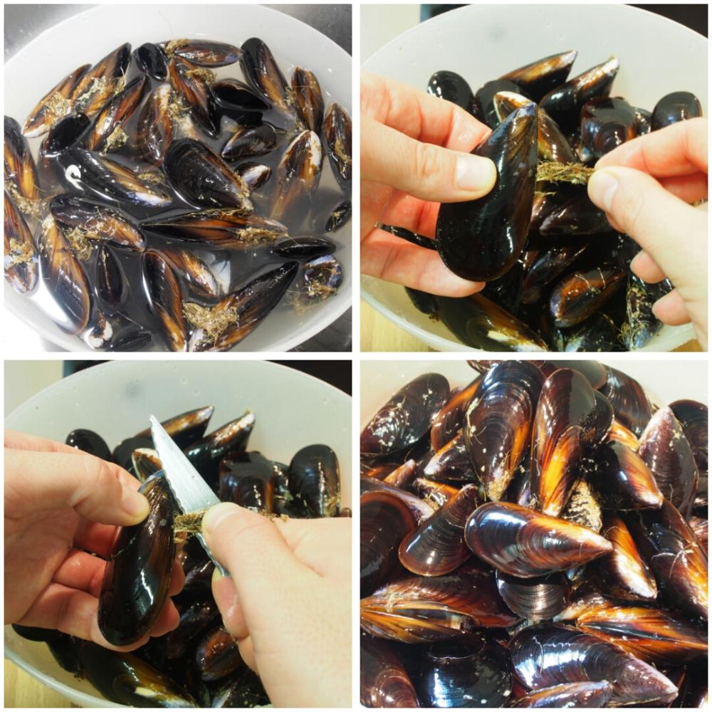Pasos para cocer mejillones