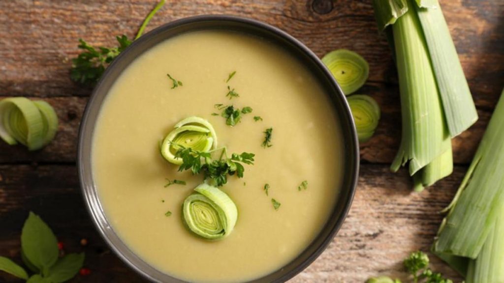 Una variante de sopa de puerro con jengibre; una deliciosa crema