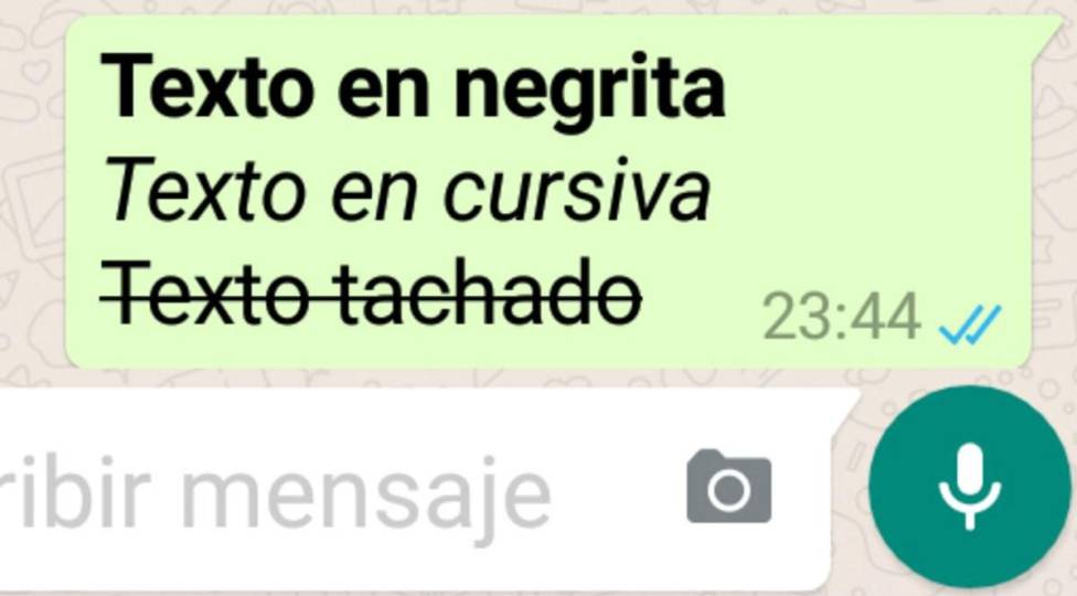 Cómo se pone un mensaje de WhatsApp en cursiva, negrita o subrayado