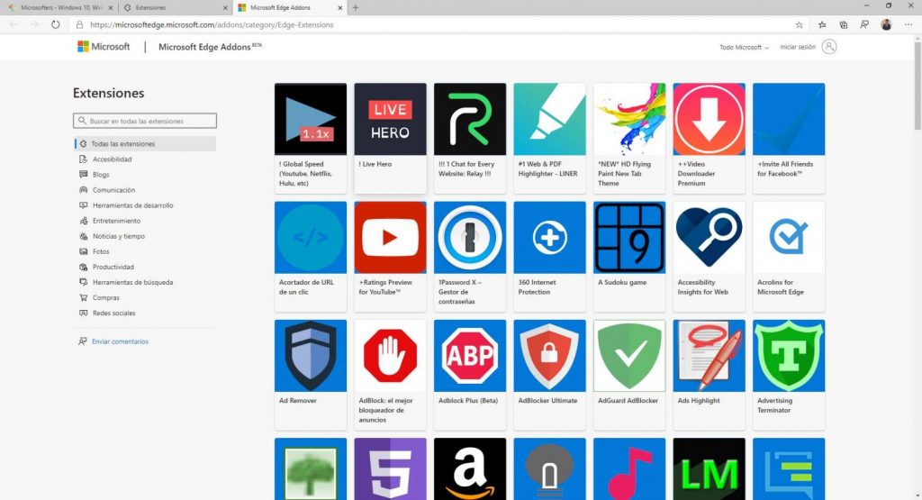 Microsoft Edge: Así puedes instalar o desinstalar sus extensiones 77 Agrega la extensión de tu preferencia en Microsoft Edge