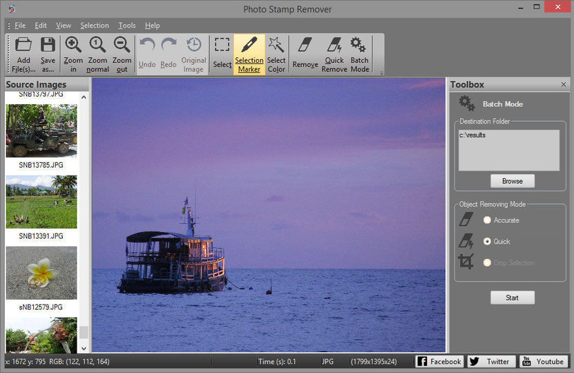 marcas de agua con Photo Stamp Remover