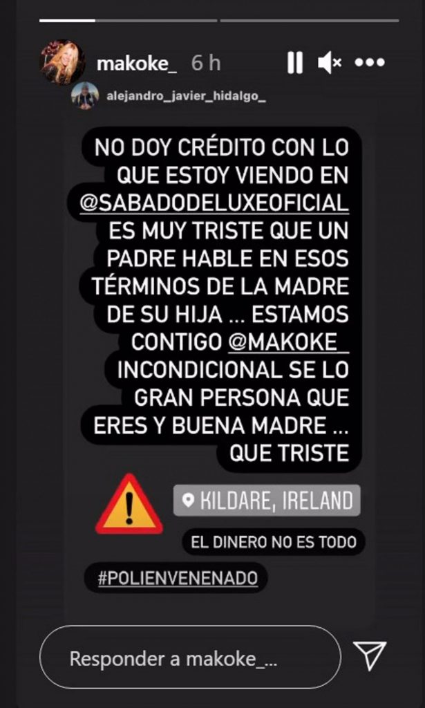 Captura de pantalla del Instagram de Makoke.