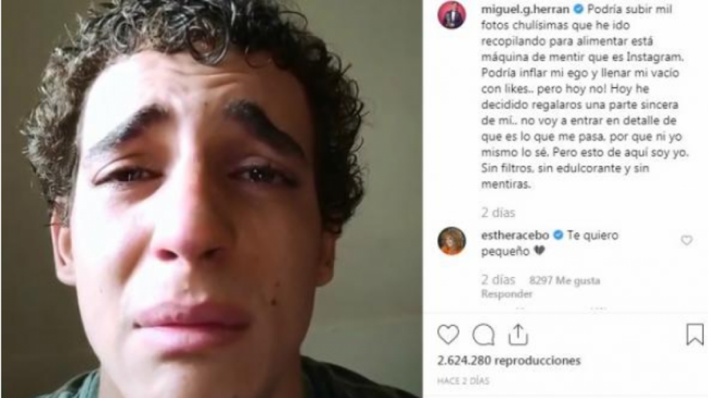 Las veces que Miguel Herrán ha 'desnudado' sus penas a través de Instagram