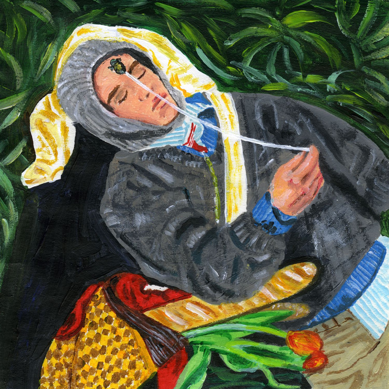 Sen Senra Tumbado En El Jardín Viendo Atardecer