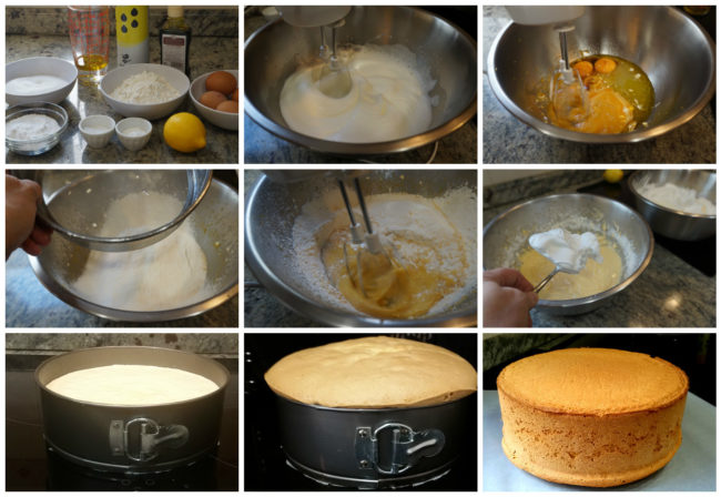 Preparación del bizcocho sin azúcar