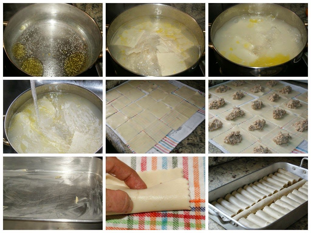 Elaboración de los canelones rellenos de atún