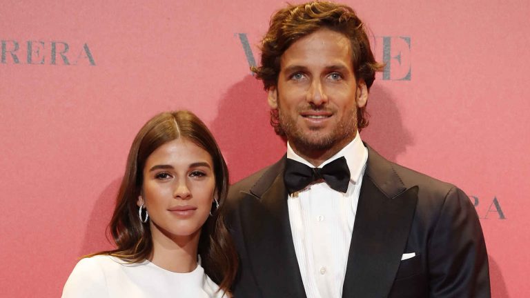 Feliciano López y Sandra Gago, padres de su primer hijo, Darío