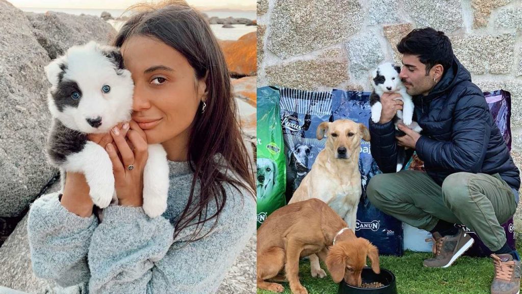 EN las fotos de Hugo y Lara se les ve posando con el mismo perro.