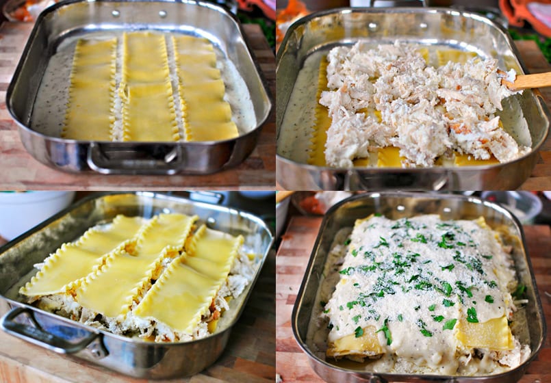 Preparación de la lasaña