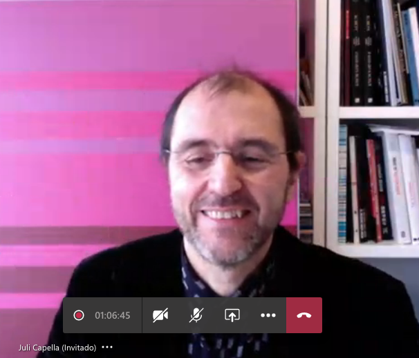 El 'Museo del Confort' de Citröen hace brillar a los mejores inventos españoles de la historia 1 Juli Capella, en el encuentro virtual programado por el 'Museo del Confort'.