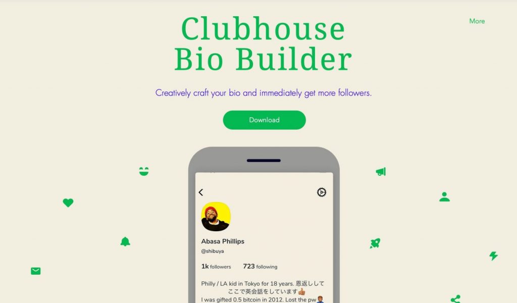 Clubhouse Bio Builder