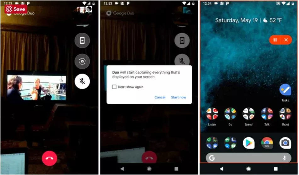 Lanzamiento de nueva función de compartir pantalla de Google Duo