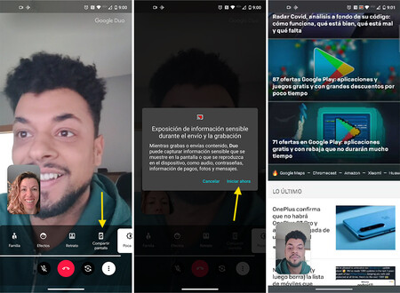 ¿Cómo usar la función de pantalla compartida de Google Duo?