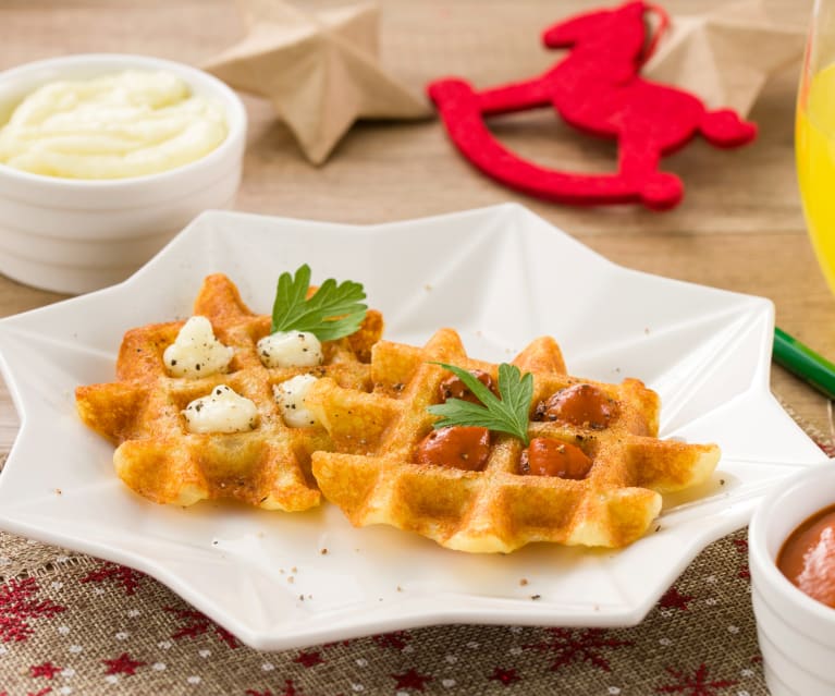 Cómo hacer unos gofres salados con patatas 3 Modo de preparación