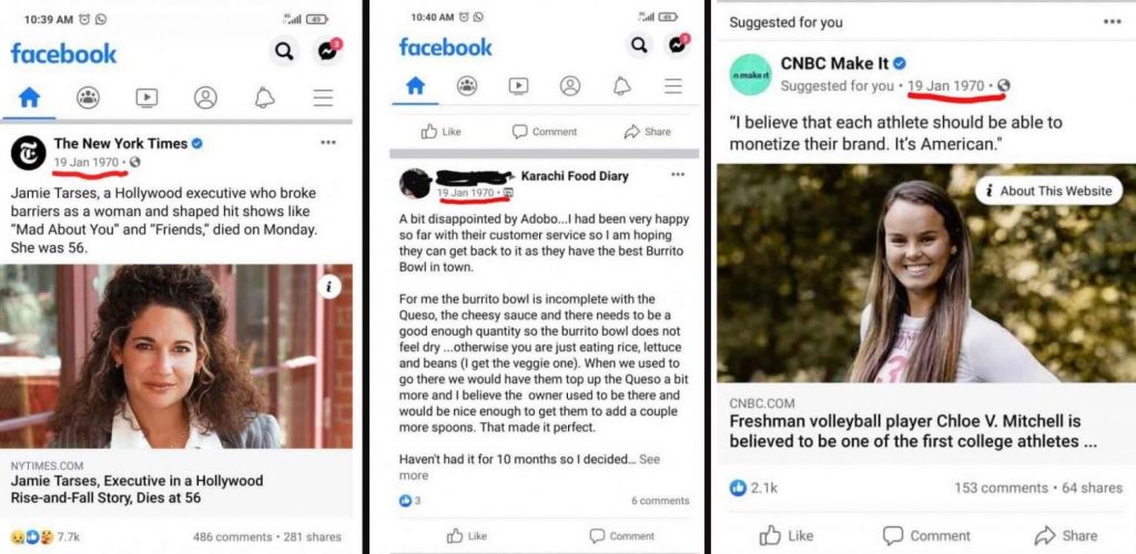 Error de WhatsApp que te lleva a 1970