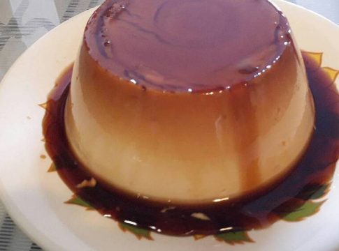 Flan de turron Flan de turron