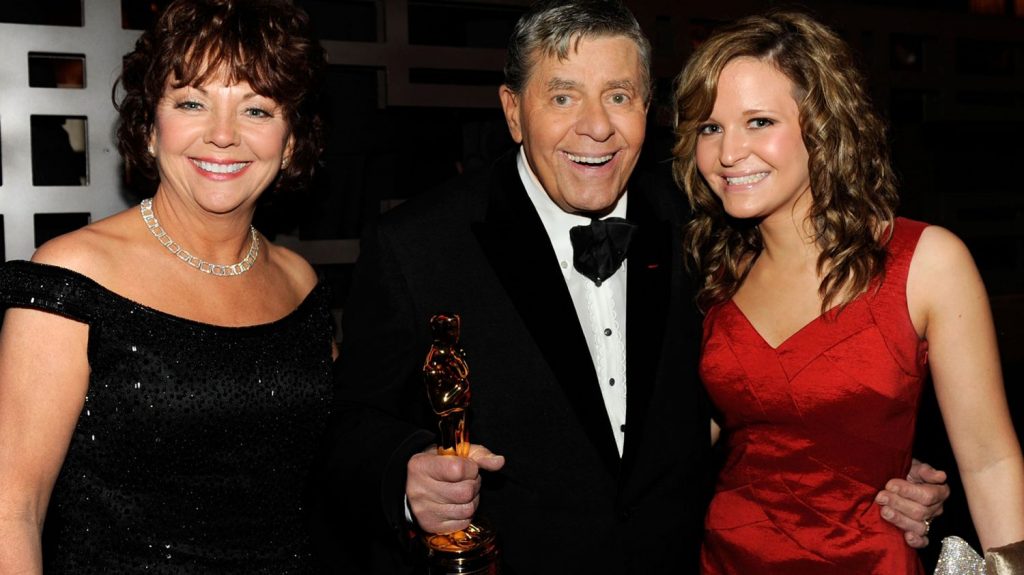 Jerry Lewis junto a su mujer Sandee y su hija Danielle