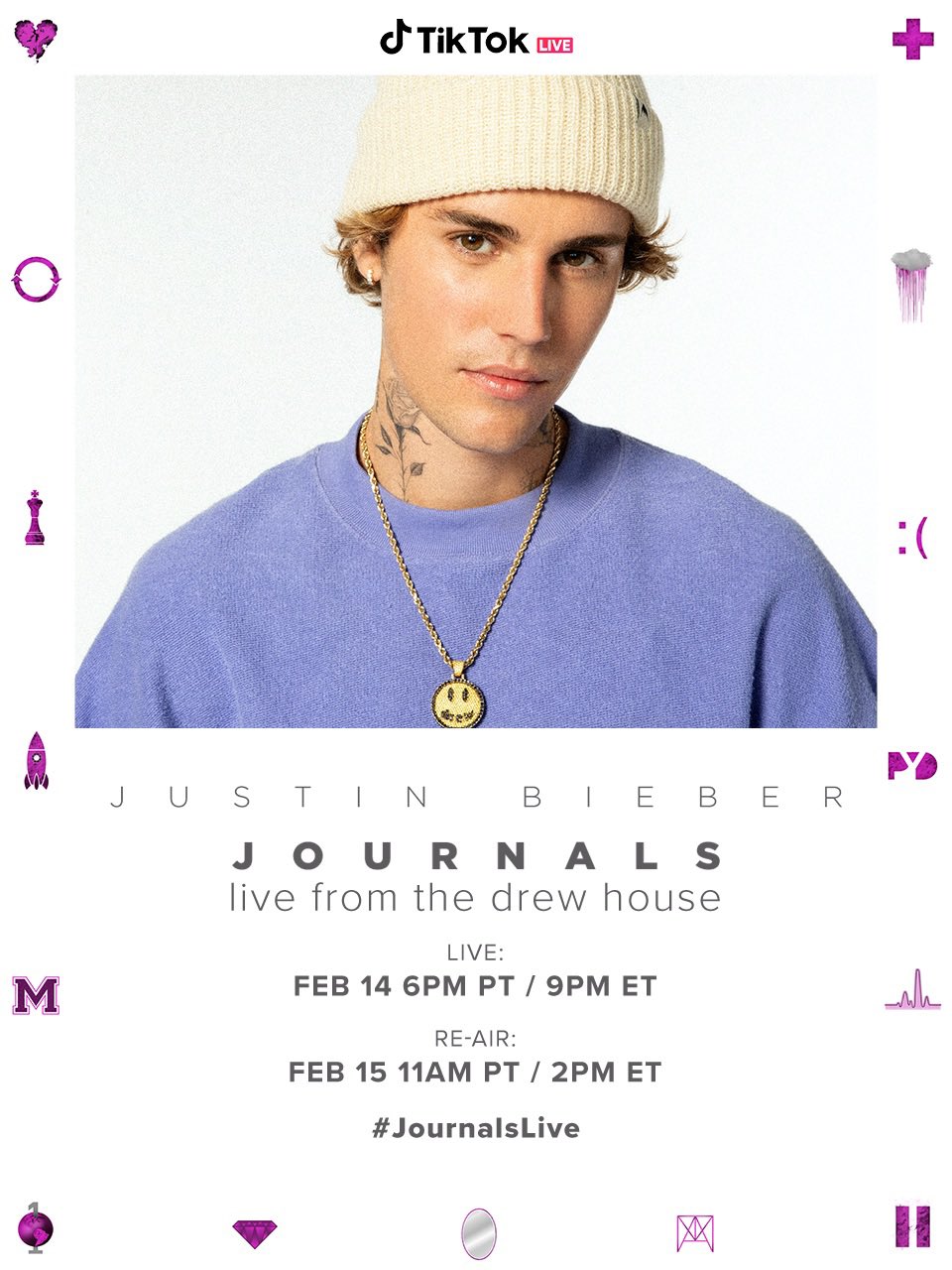 Justin Bieber : concierto en streaming por San Valentín 1 Justin Bieber Journals Live desde Drew House San Valentín