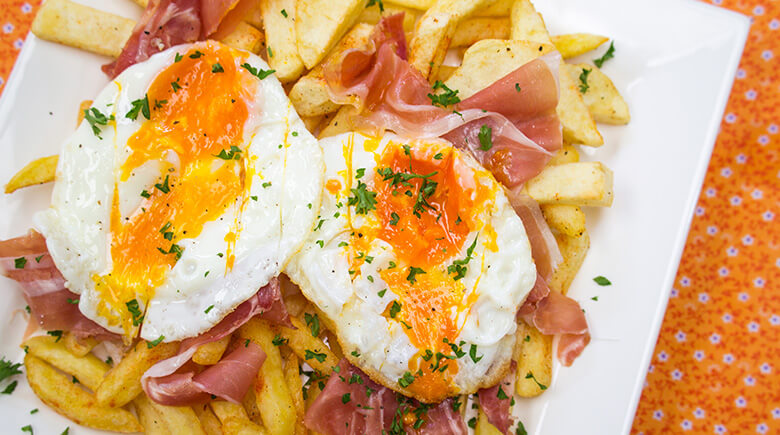 La mejor receta para unos huevos rotos con jamón de chuparse los dedos 1 La mejor receta para unos huevos rotos con jamón de chuparse los dedos