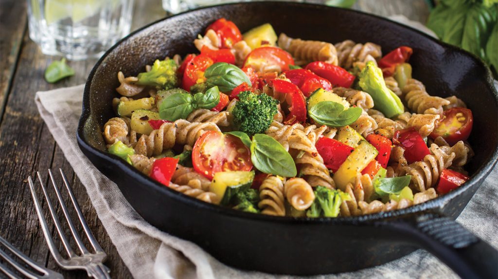Pasta integral con verduras