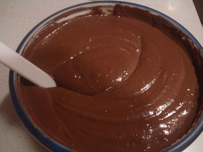 Preparación de la tarta mousse de chocolate