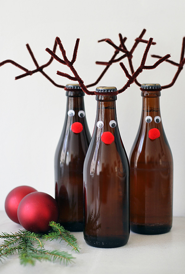Renos de Navidad con botellas DIY Christmas reindeer bottle