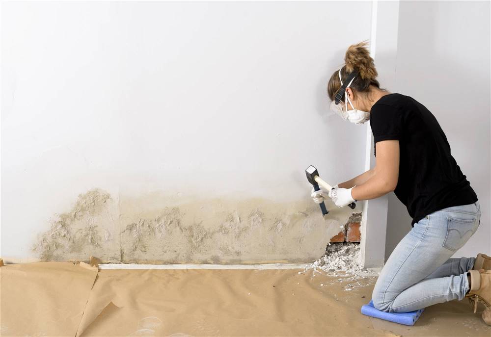Reparar una pared con humedad