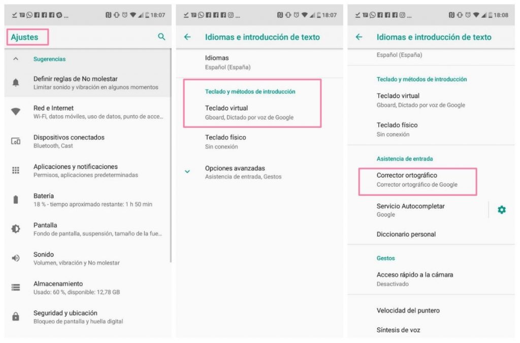 Activar corrector de WhatsApp en Android