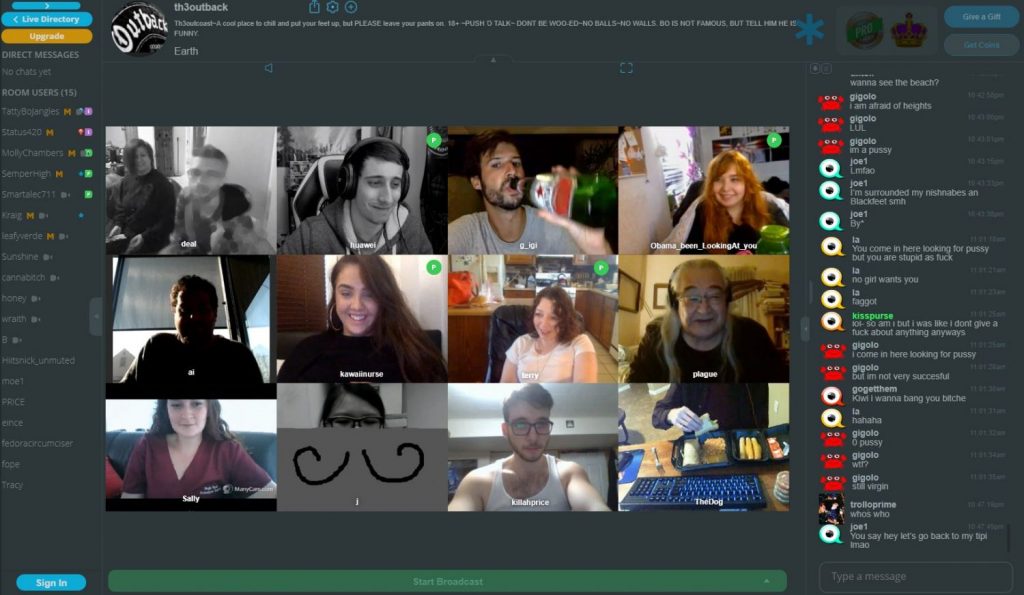 Una captura de Tinychat.