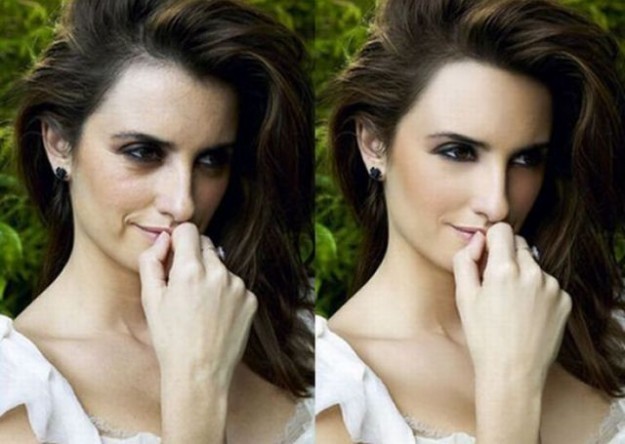 15 fotografías de famosos antes y después del Photoshop 10