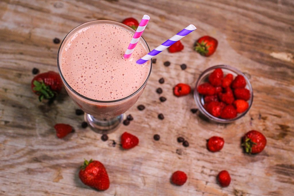 Bebidas de cacao y frambuesa dieta 