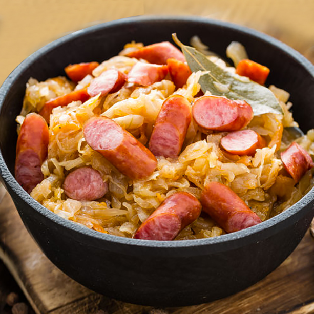 Receta de repollo con salchichas